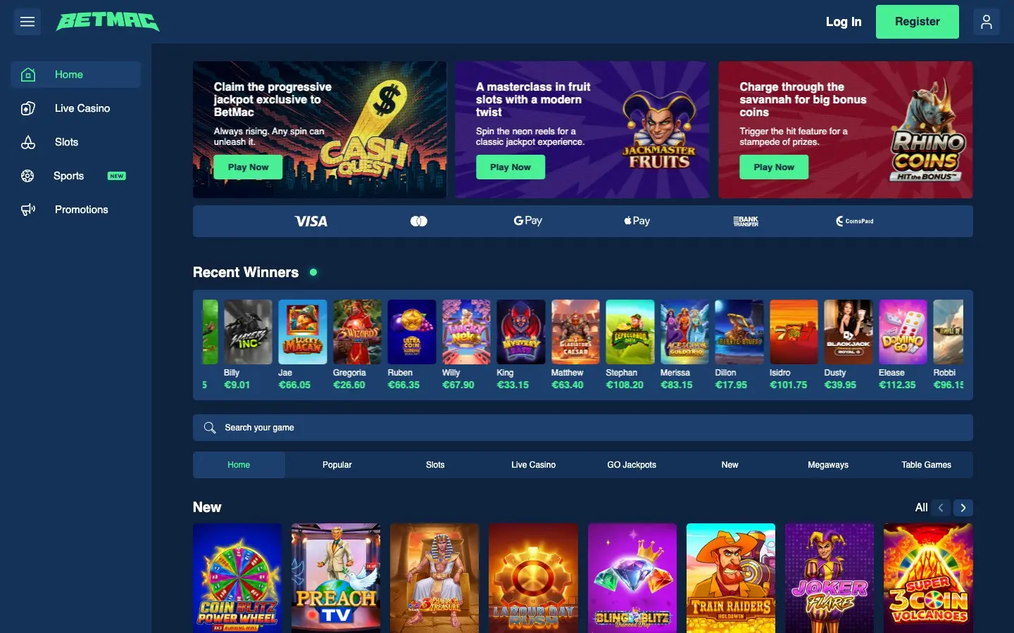 Betmac Homepage