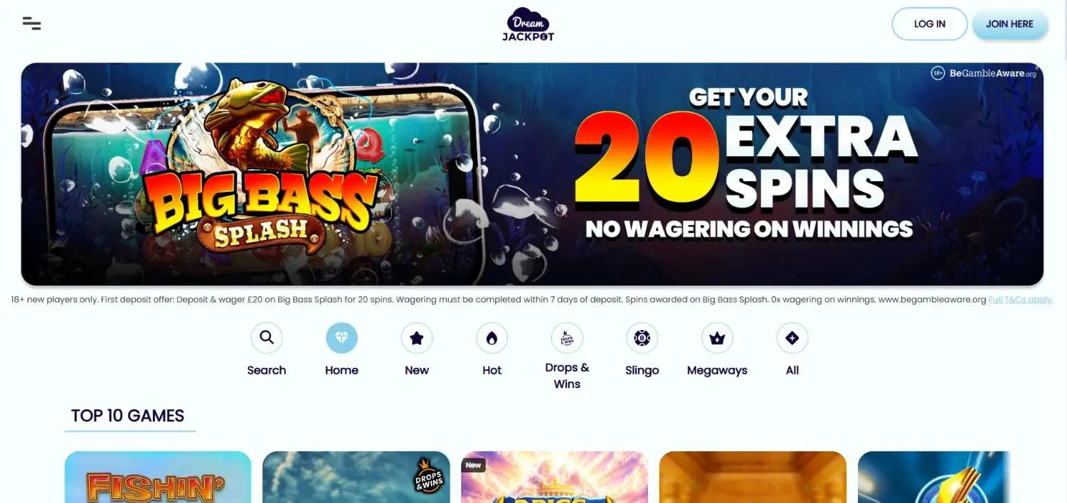 Dream Jackpot Homepage