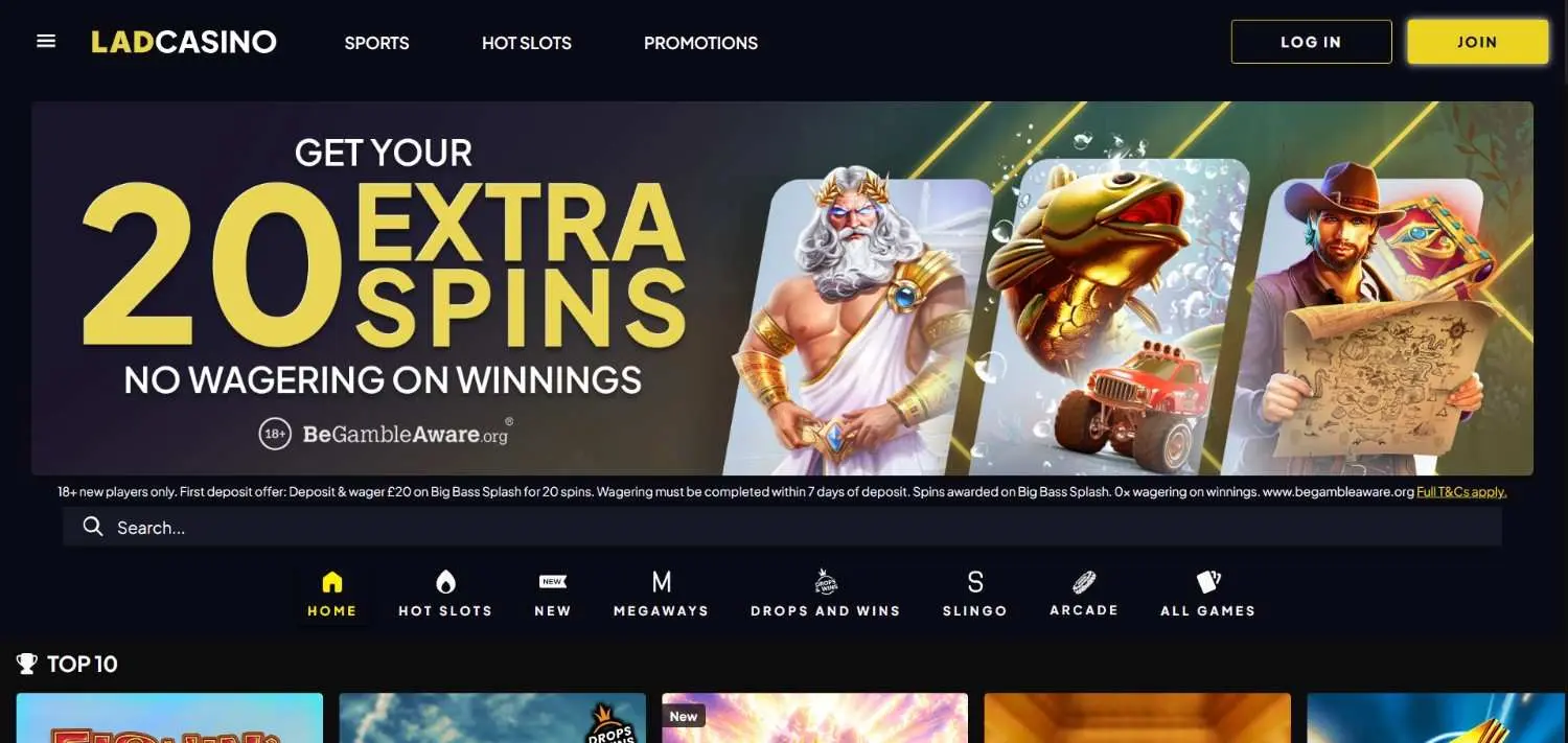 Lad Casino Homepage