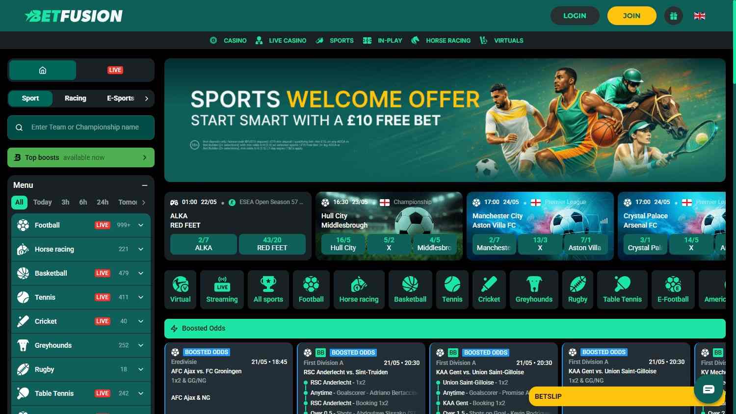 Betfusion Homepage