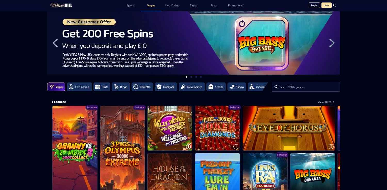 William Hill Vegas Homepage