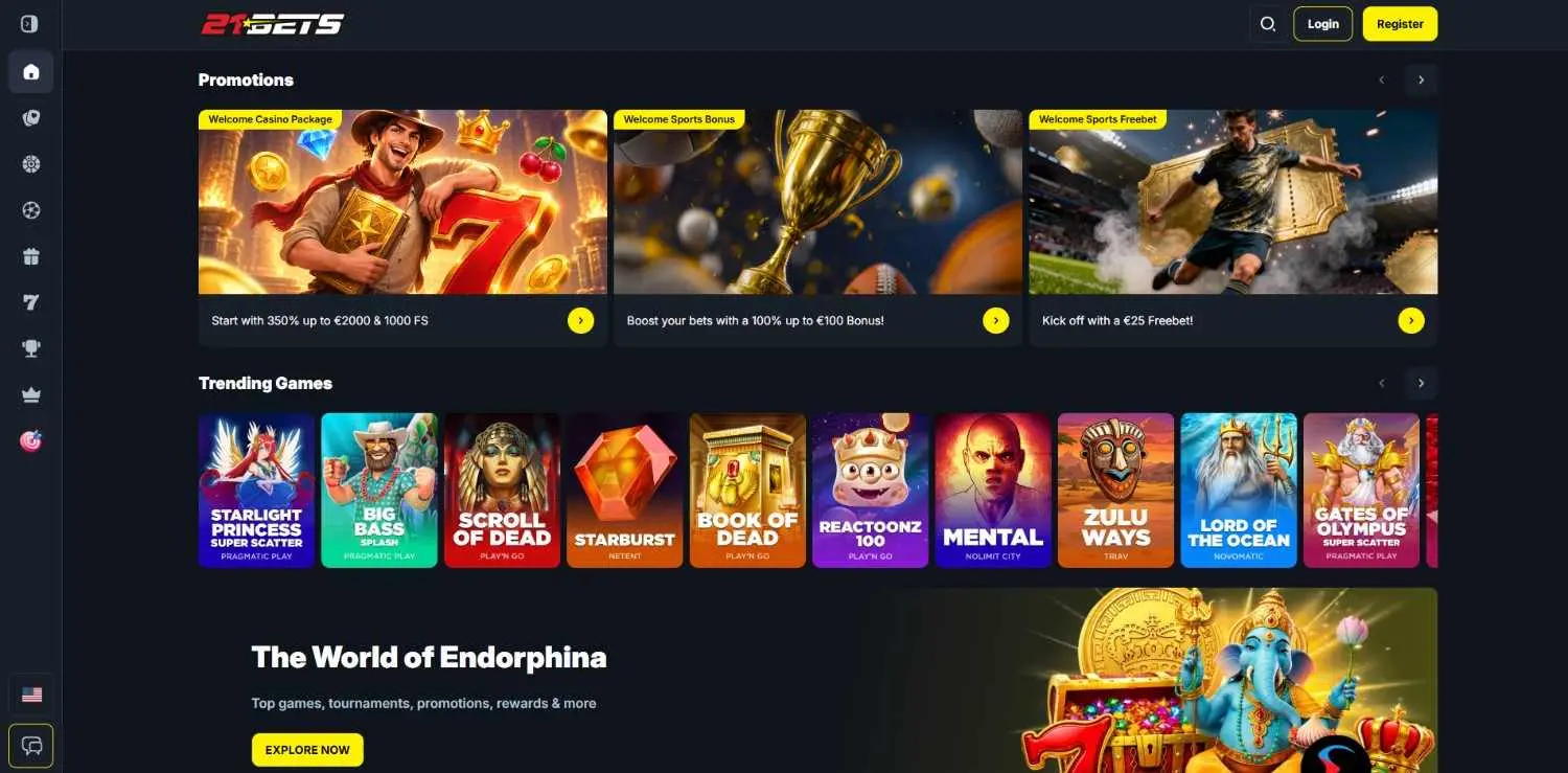 21Bets Homepage