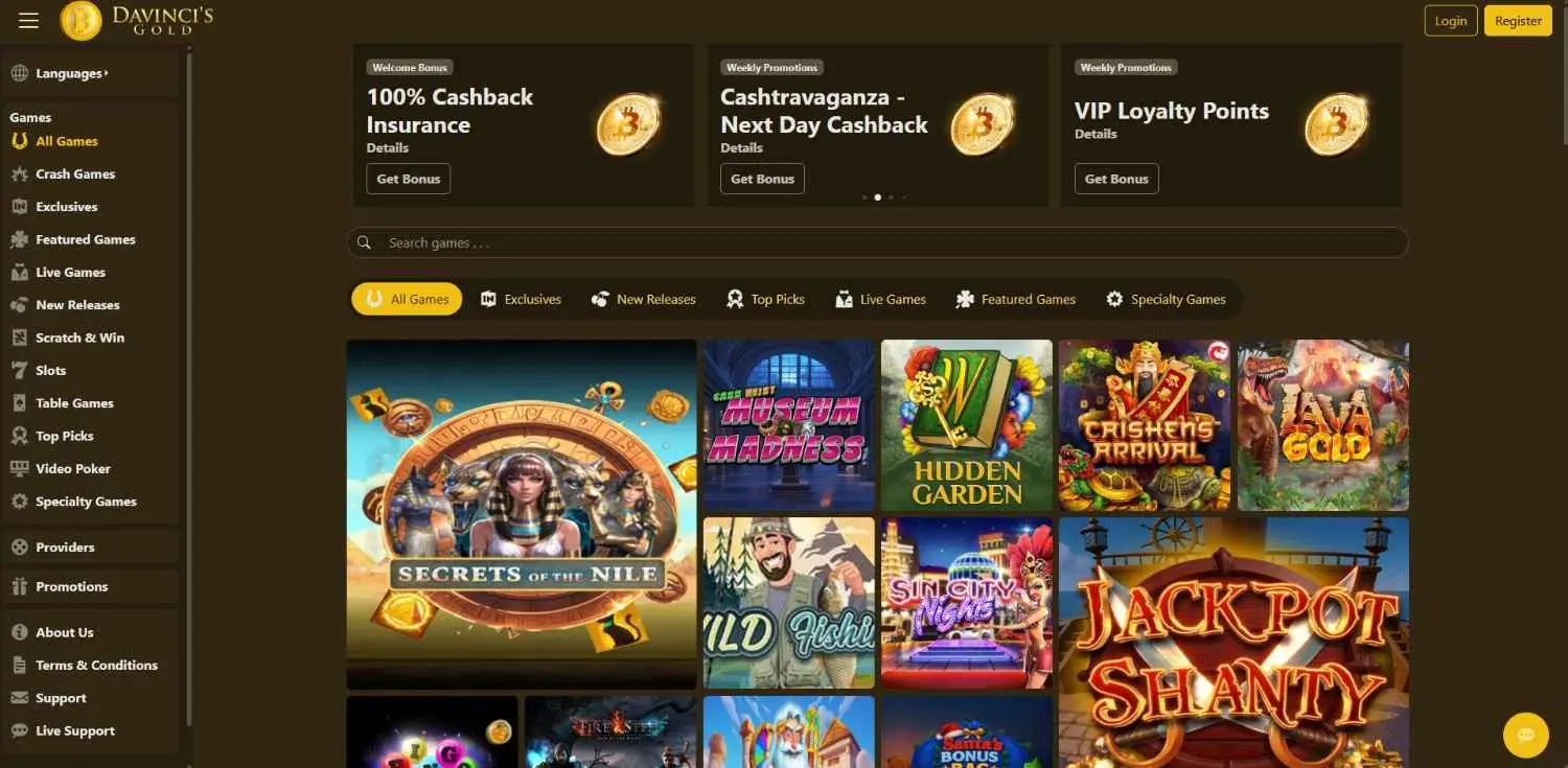 DaVinci's-Gold-Homepage