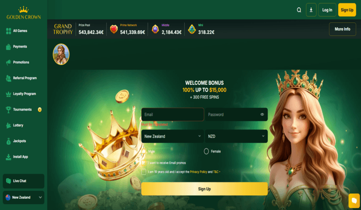 Golden Crown Casino Homepage