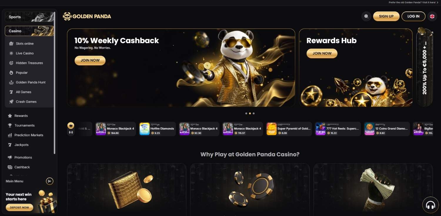 Golden Panda homepage