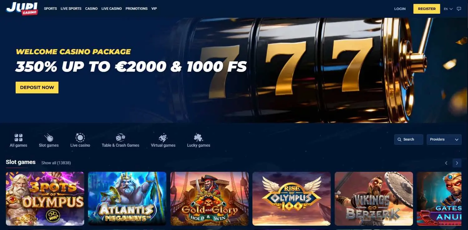 Jupi Casino Homepage