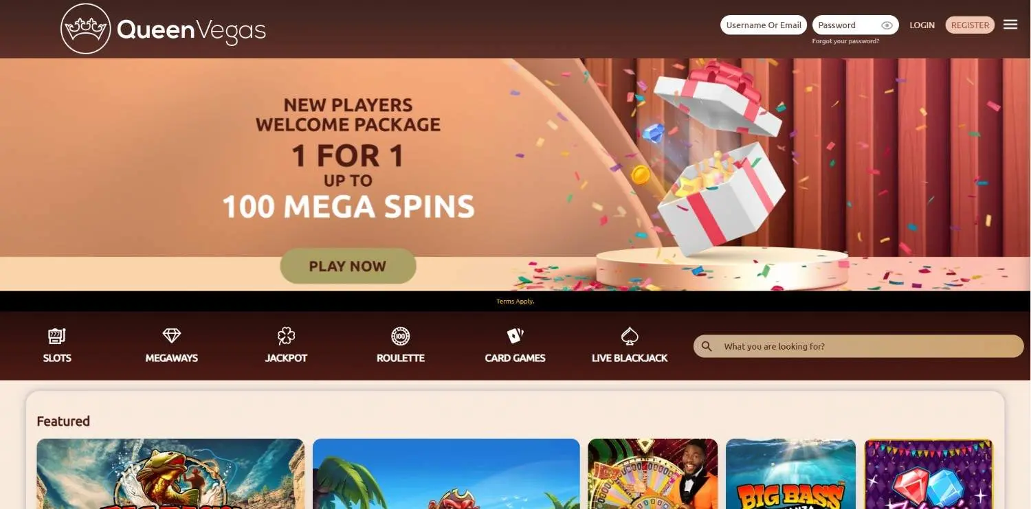 Queen Vegas Homepage