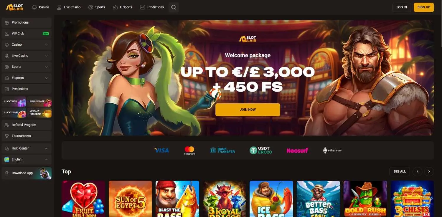 SlotLair Homepage