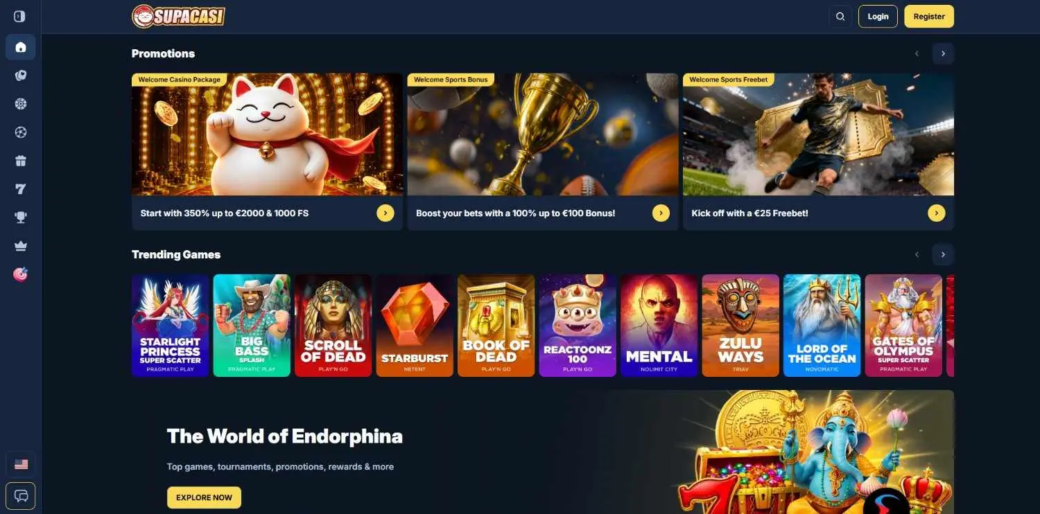 Supacasi Homepage