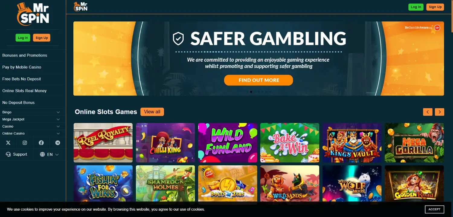 mrspin casino homepage