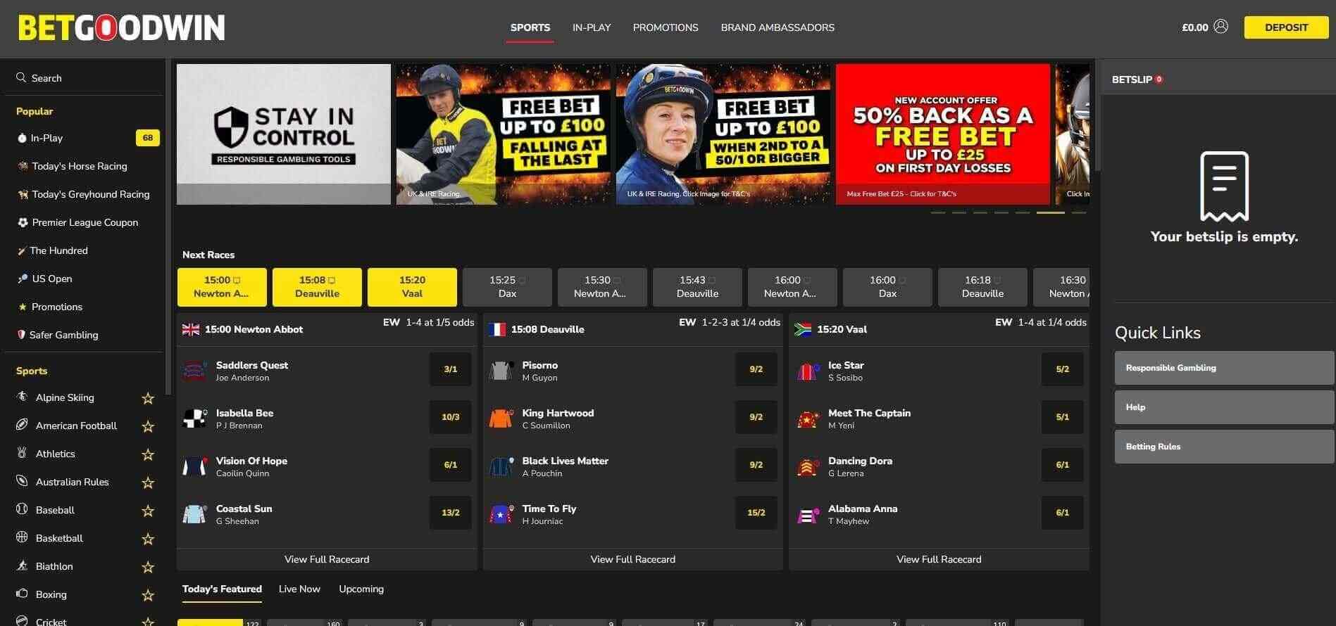 BetGoodwin Homepage