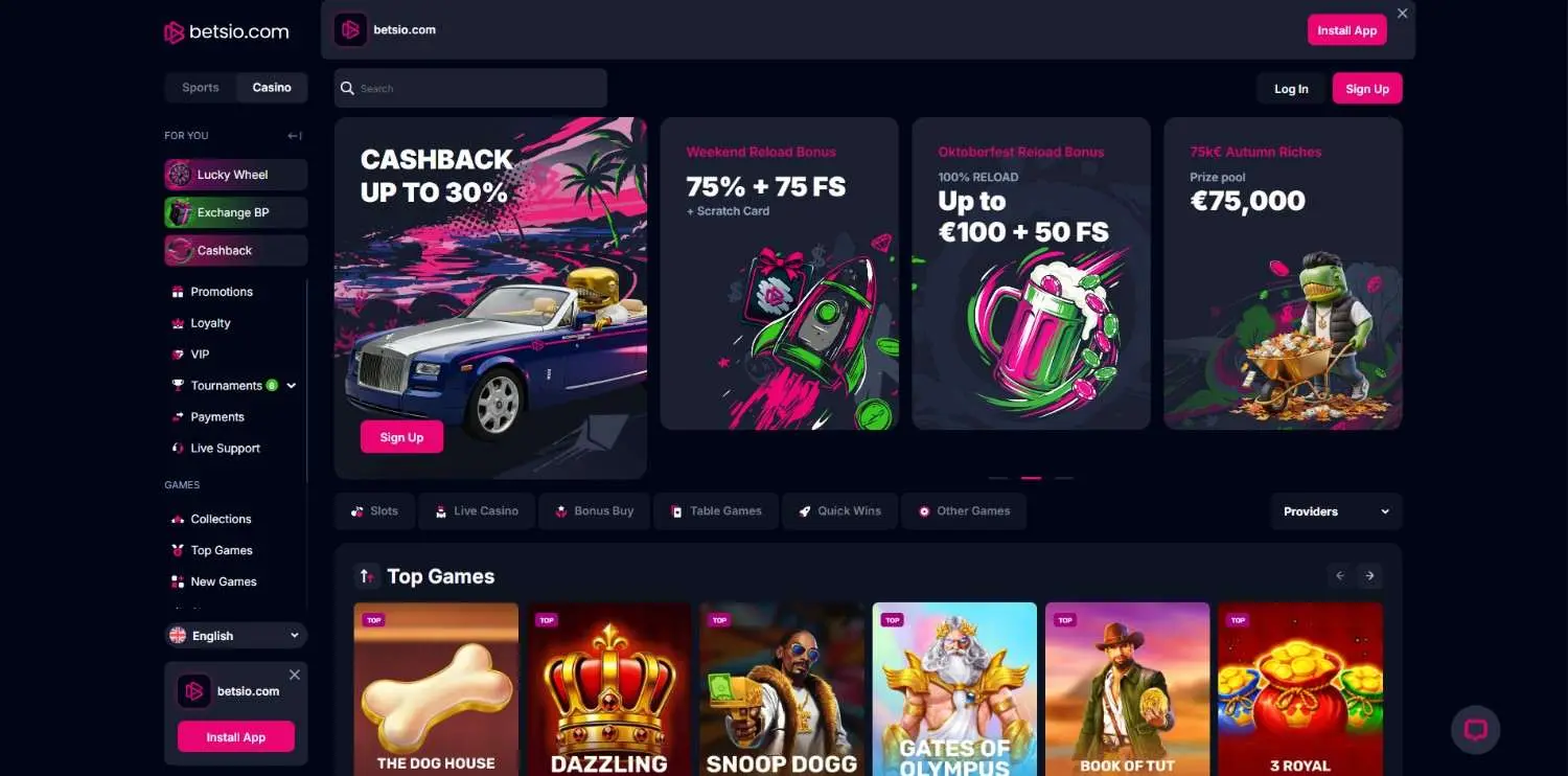 Betsio.com Homepage