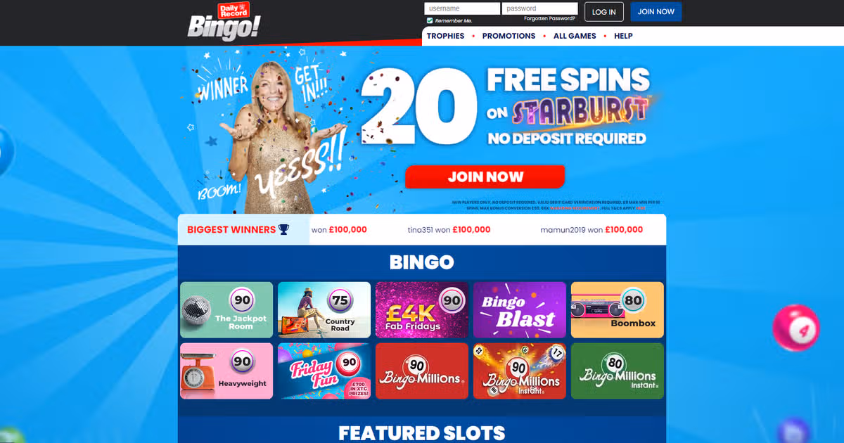Daily Record Bingo Homepage