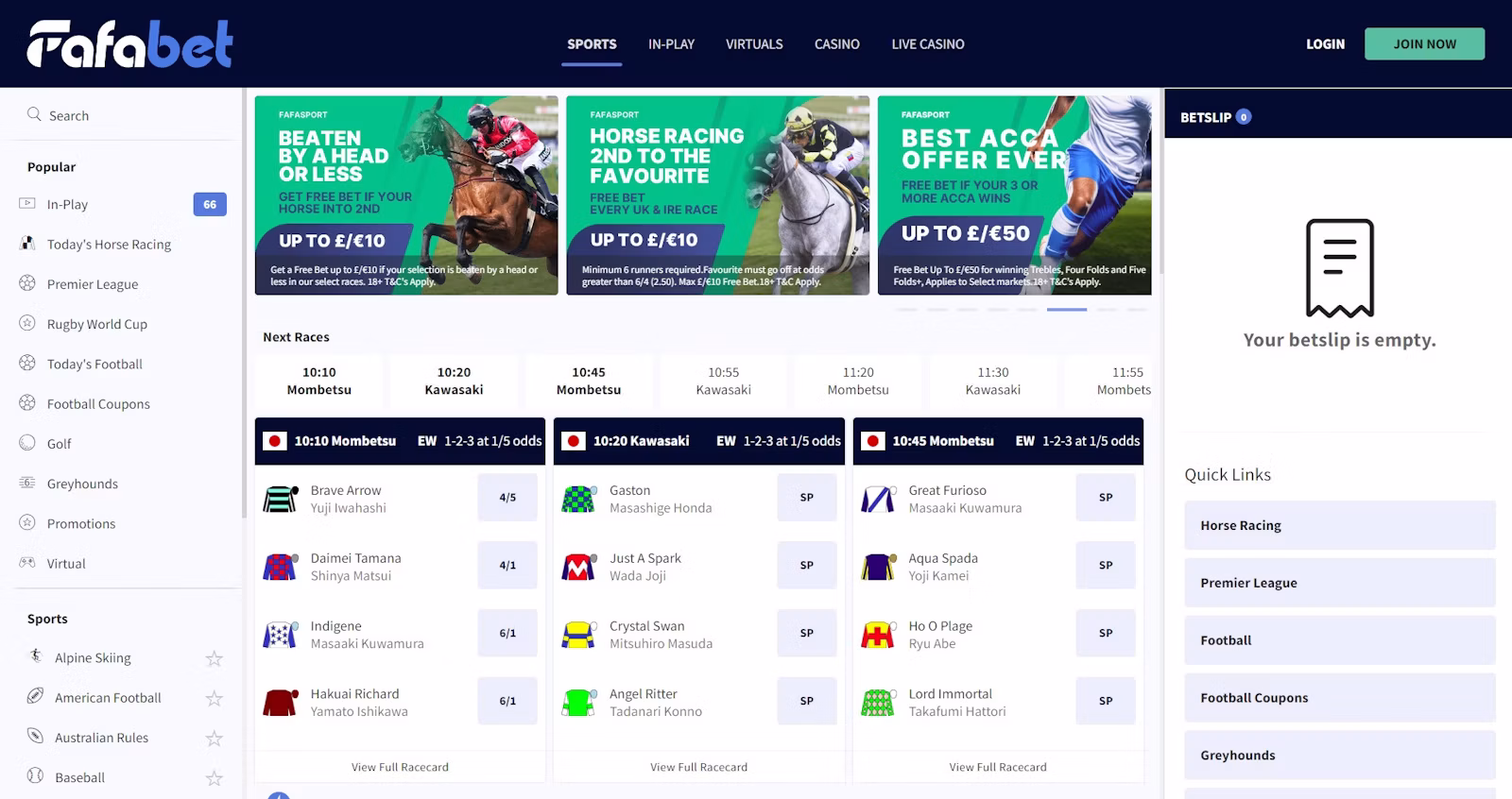 Fafabet Homepage