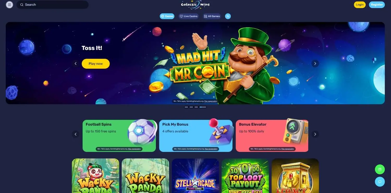 Galactic Wins Homepage