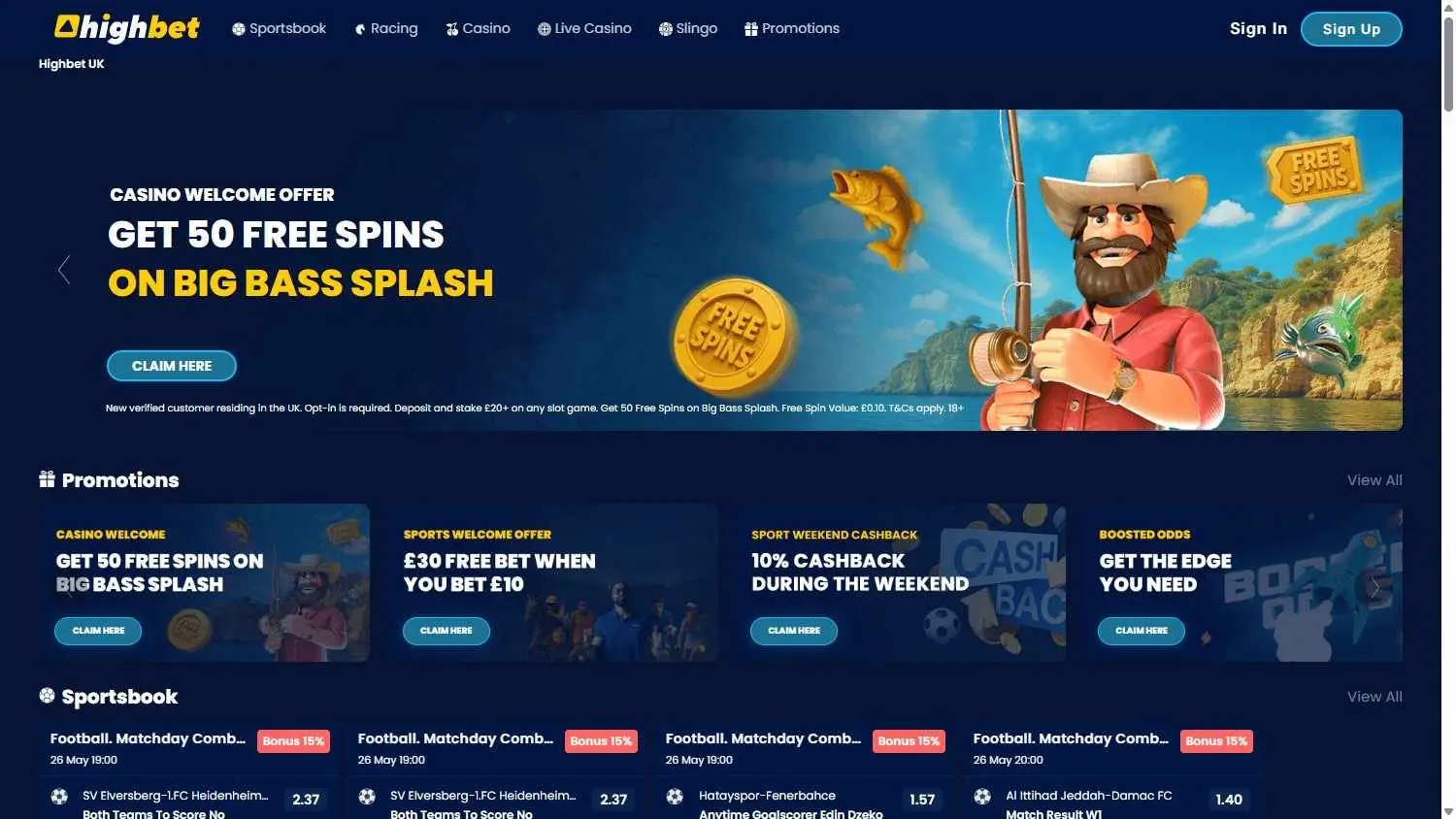 HighBet Homepage