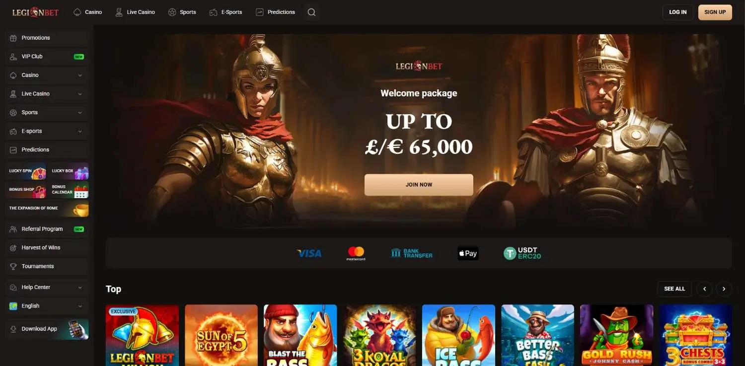 LegionBet Homepage