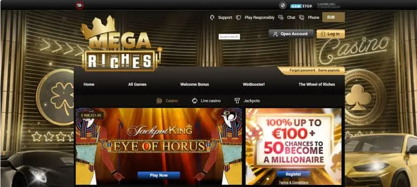 Mega Riches Homepage