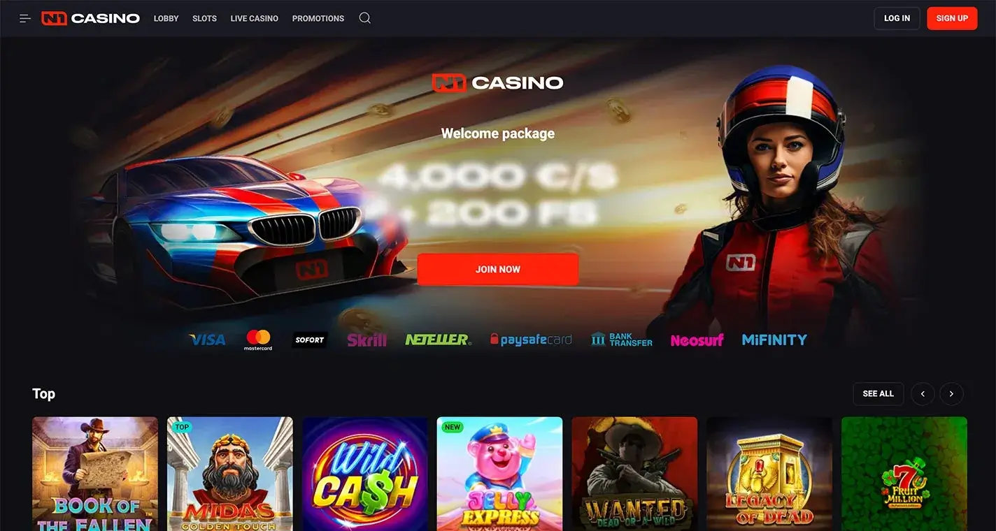 N1 Casino Homepage