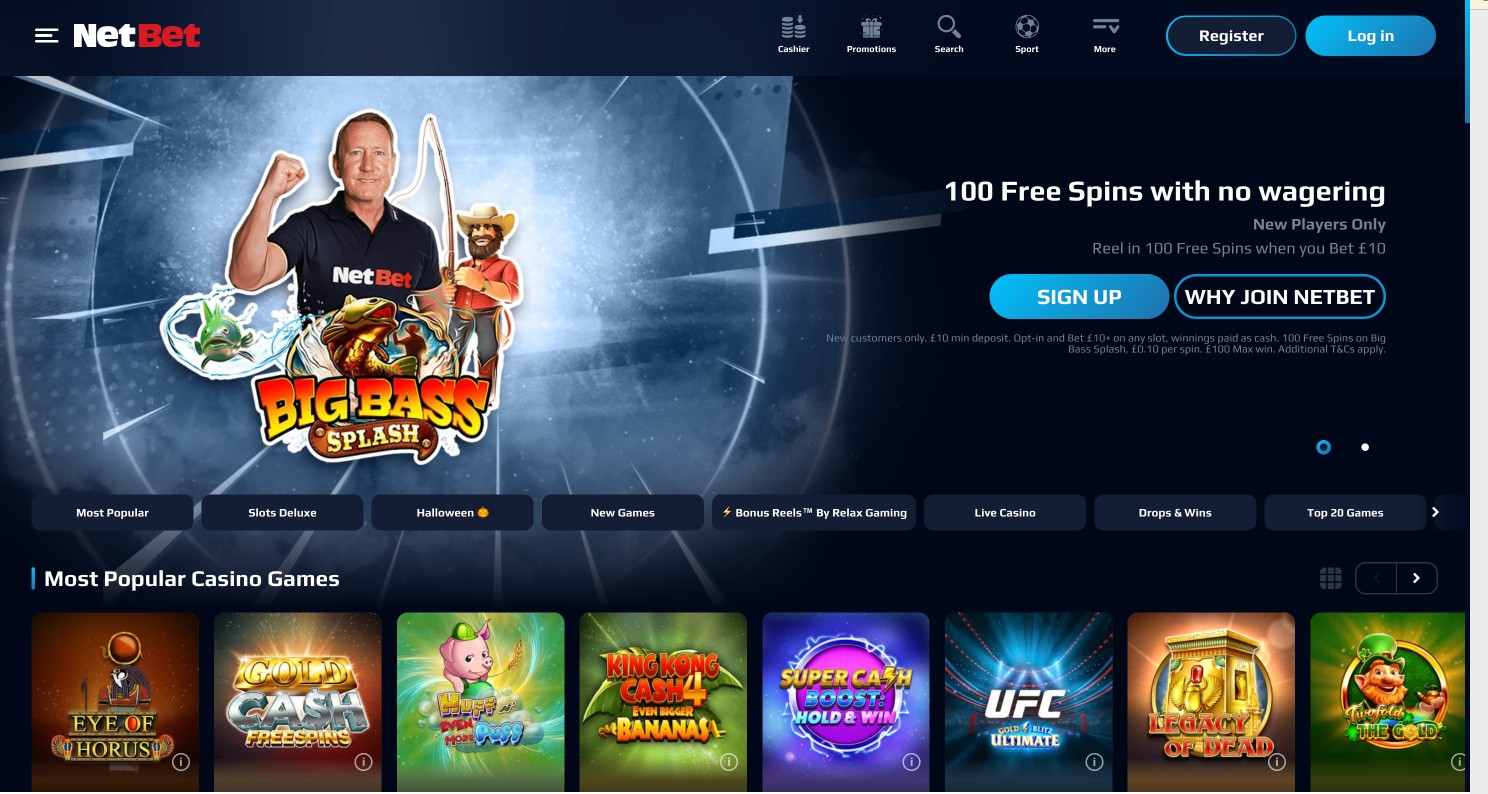 NetBet Casino Homepage