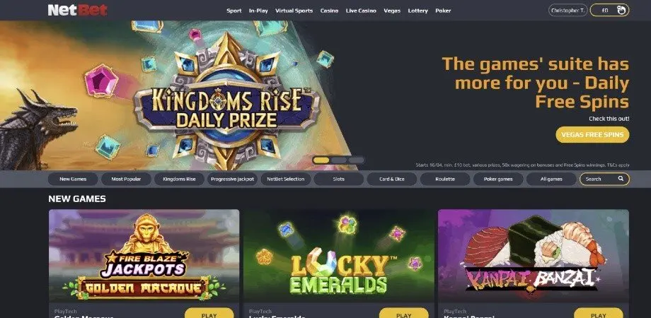 NetBet Vegas Homepage