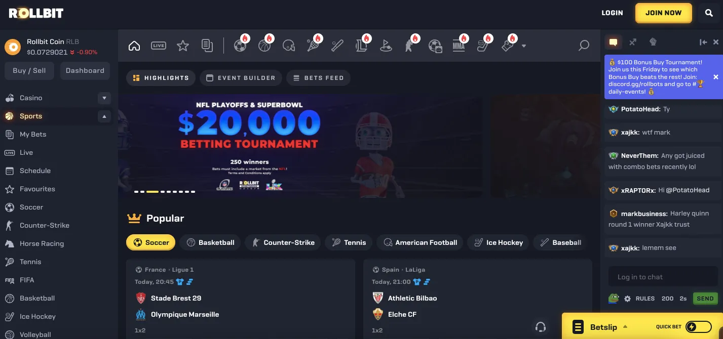 Rollbit Homepage