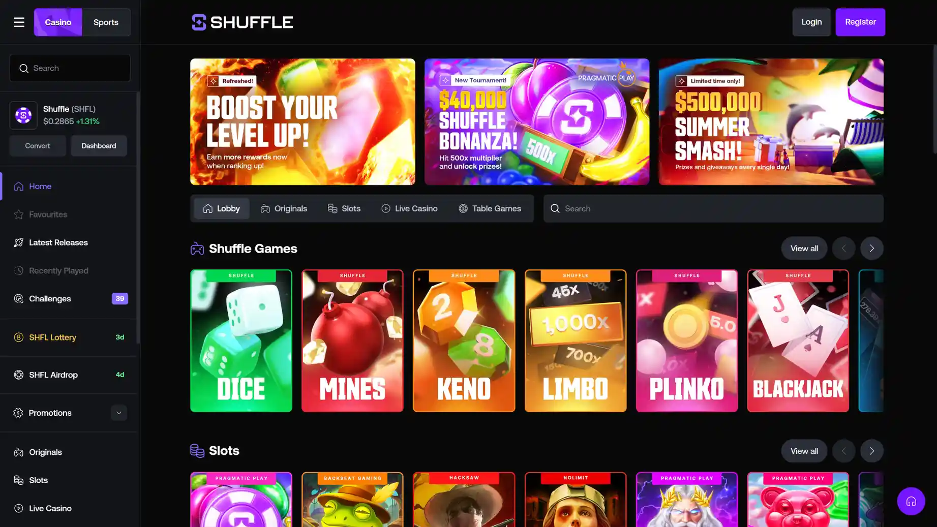 Shuffle Homepage