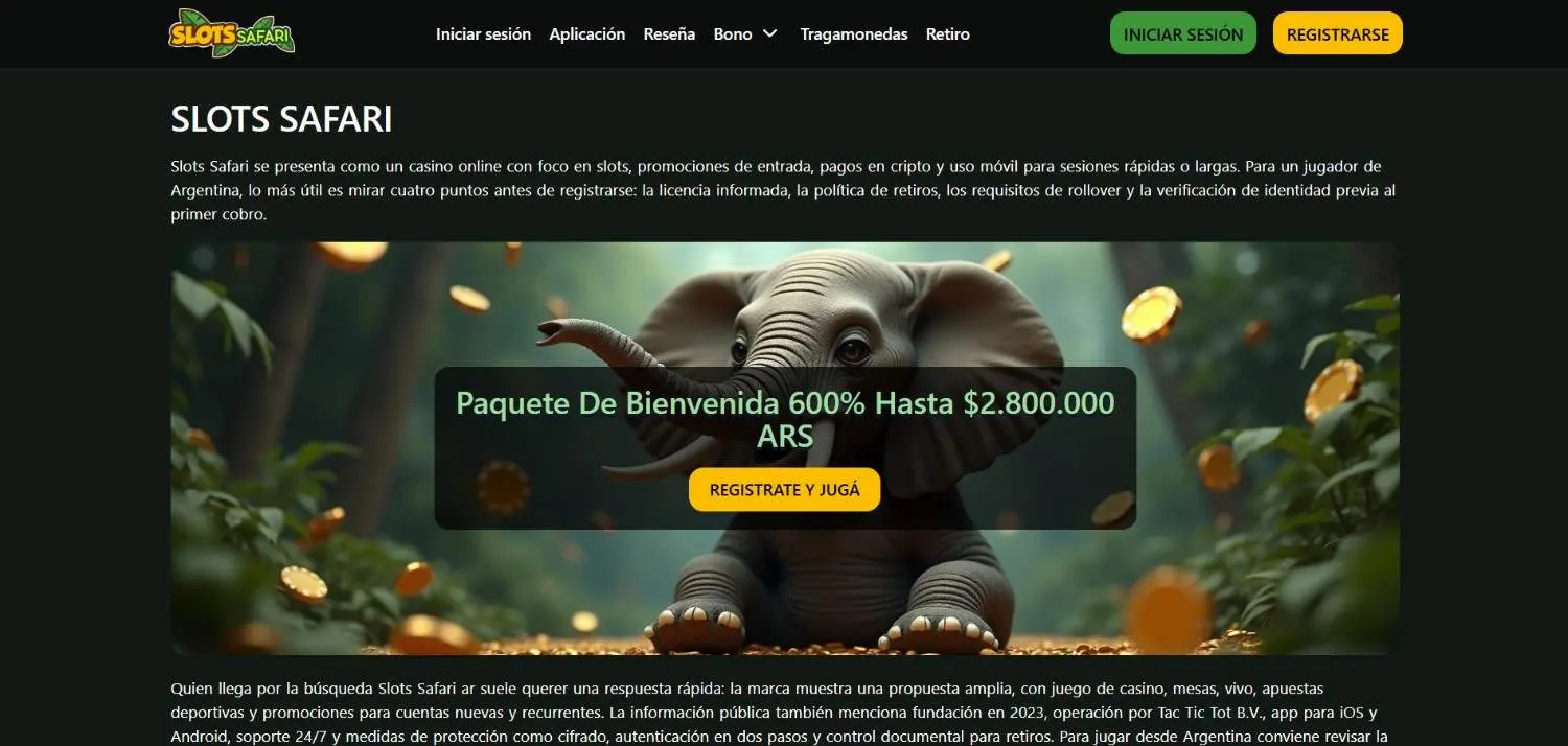 Slots Safari Homepage