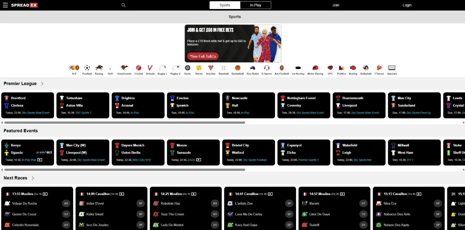 Spreadex Homepage