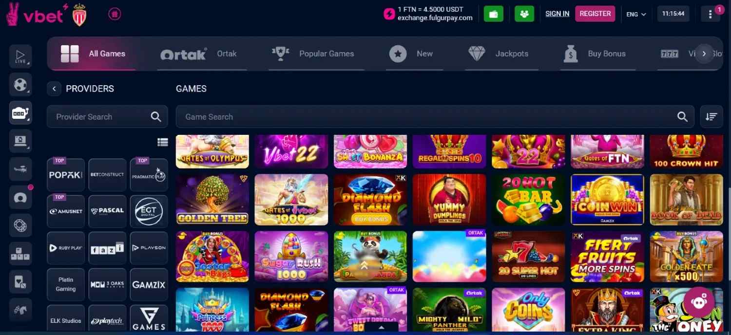 VBet Homepage