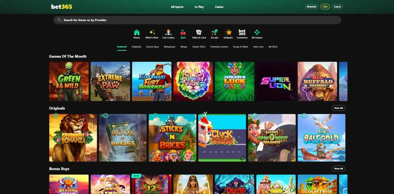 bet365 Vegas Page