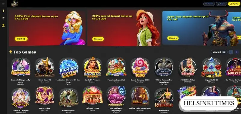 7Gold Casino Homepage