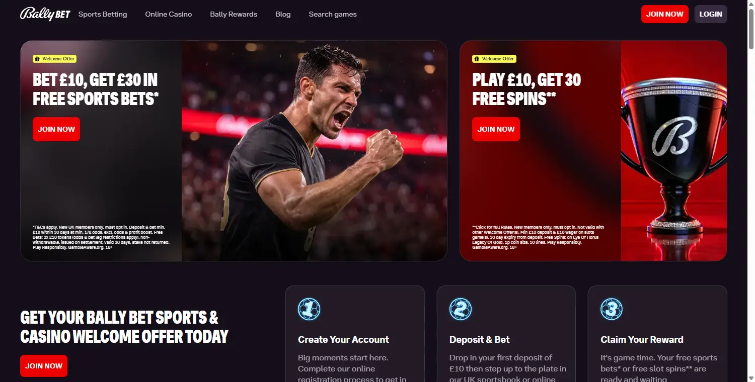 Bally Casino Homepage