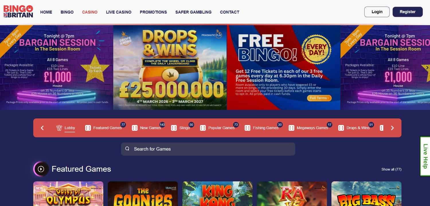 Bingo Britain Homepage