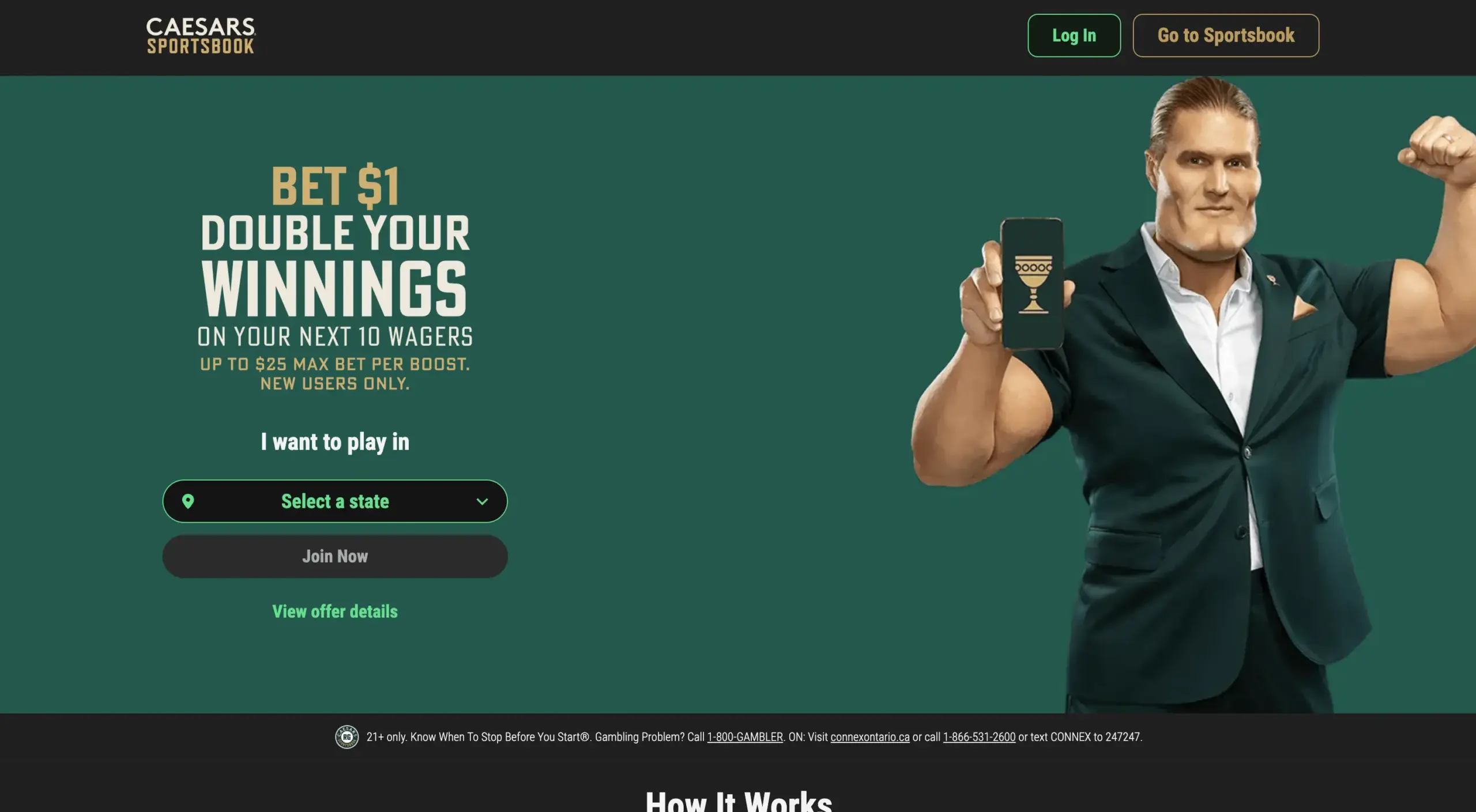 Caesars Sportsbook & Casino Homepage