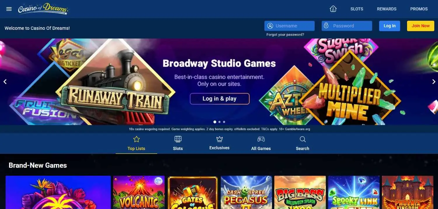 Casino of Dreams Homepage