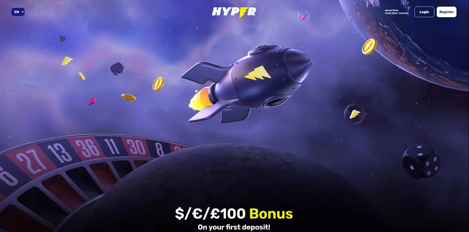 Hyper Casino Homepage