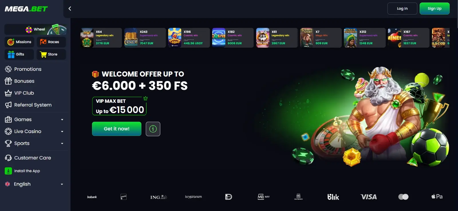MegaBet Homepage