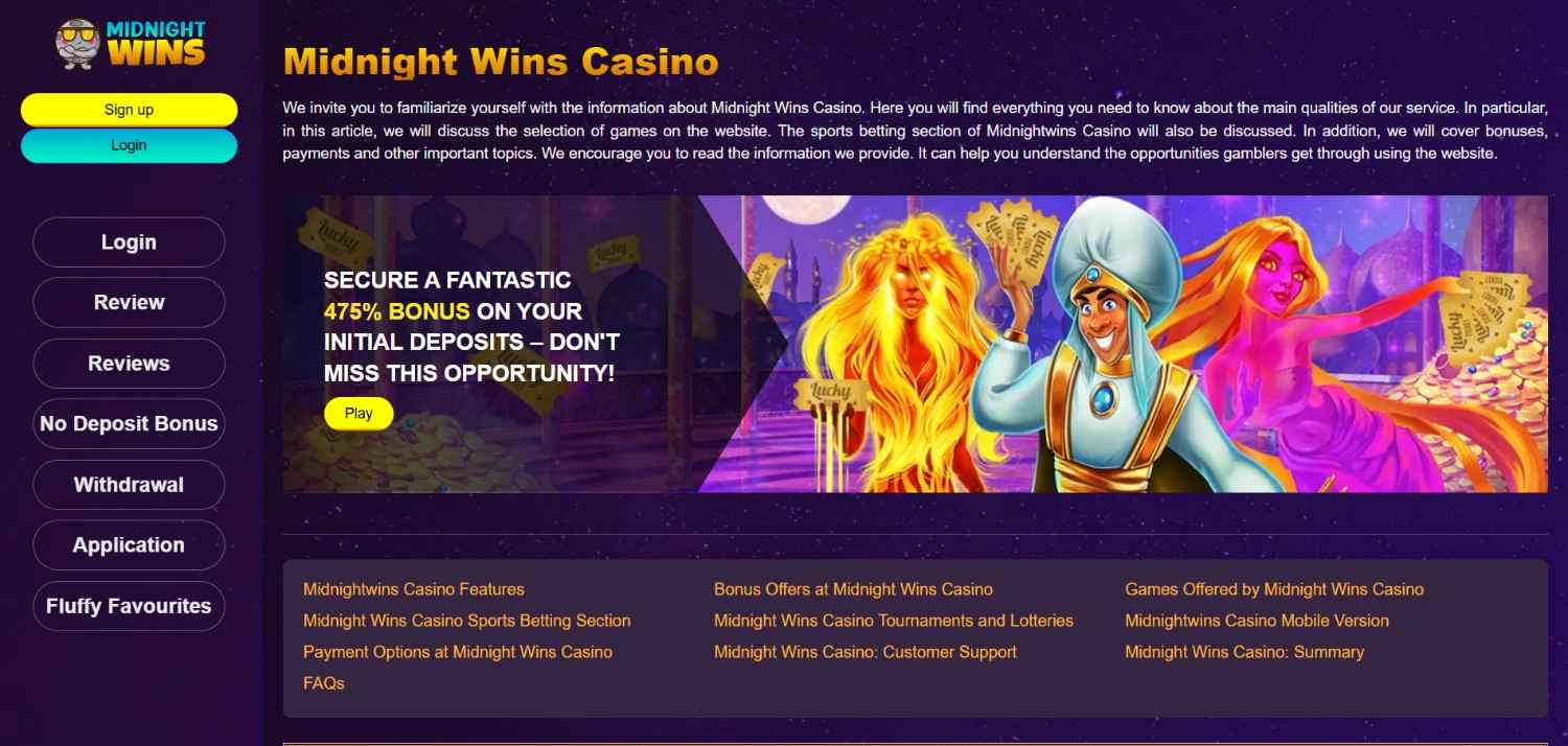 Midnight Wins Homepage