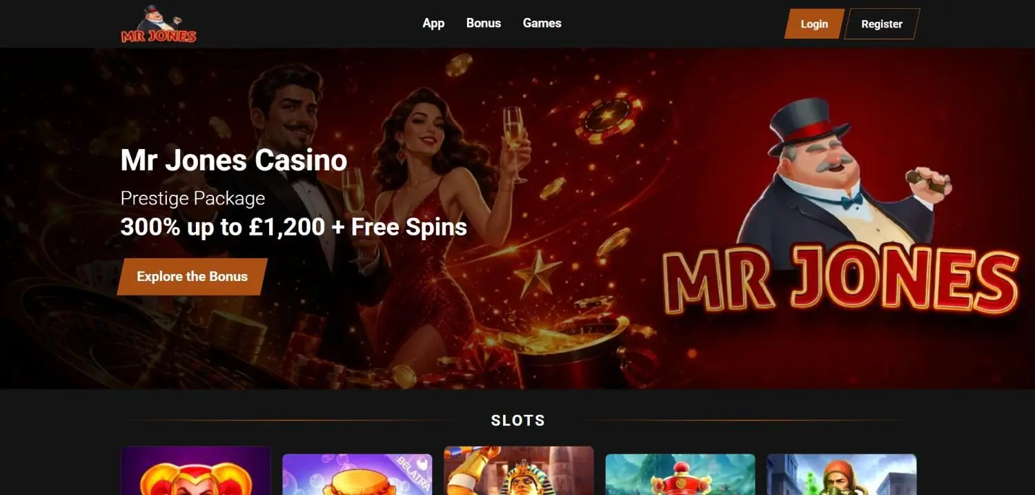 Mr Jones Casino Homepage