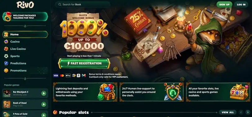 Rivo Casino Homepage