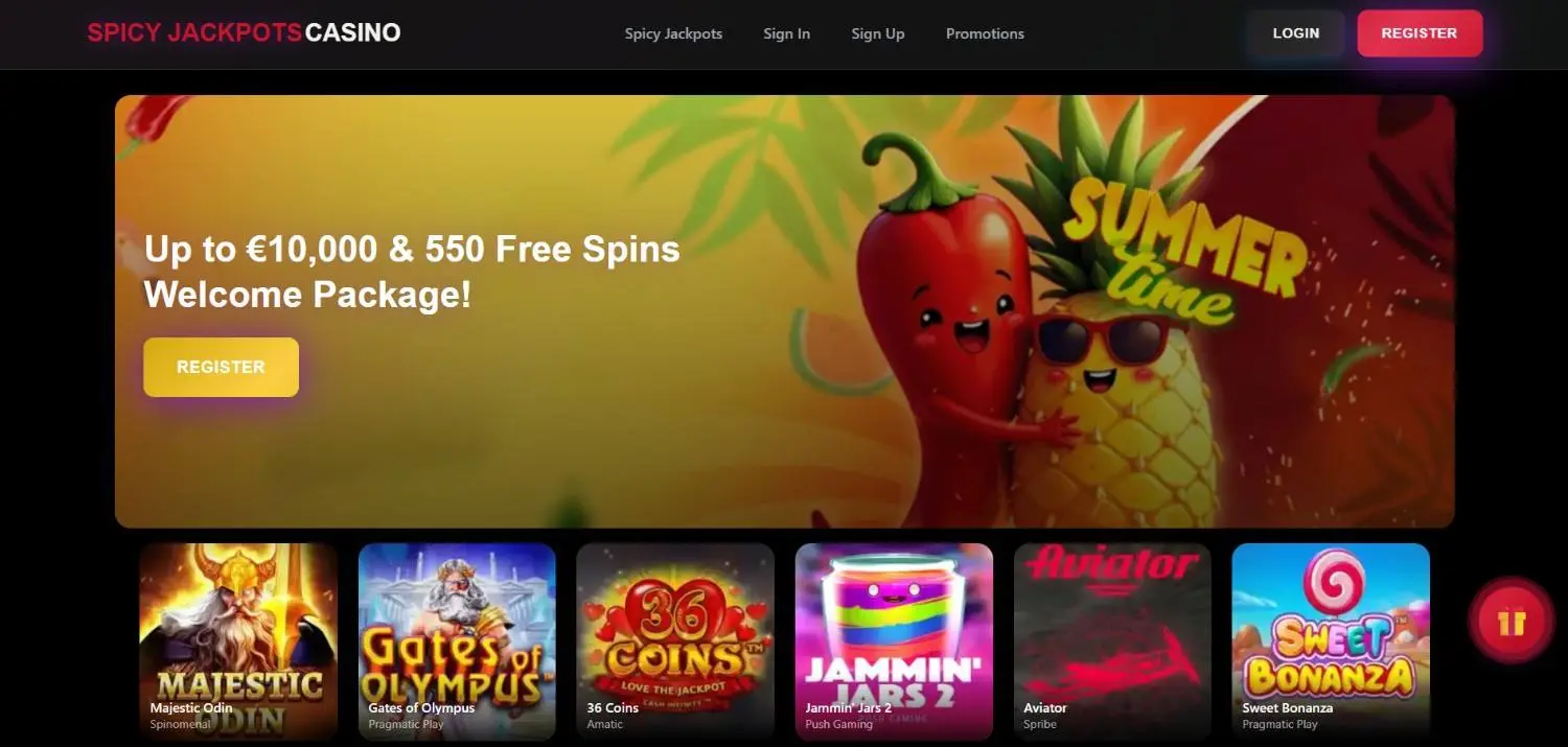 Spicy Jackpots Homepage