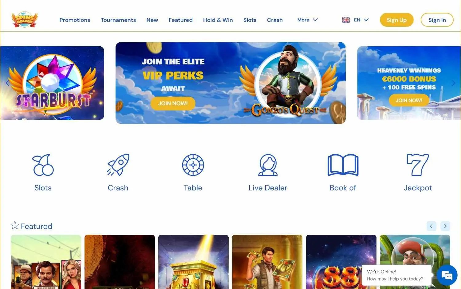 Spins Heaven Homepage
