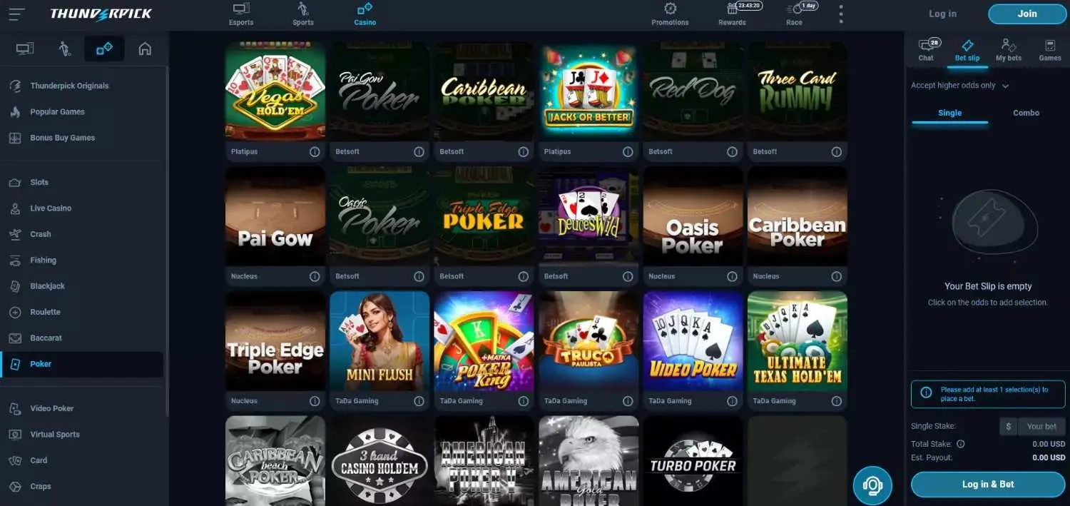 Thunderpick Homepage
